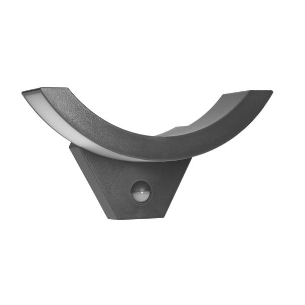 SPINEL LED 10W, oprawa ogrodowa z czujnikiem ruchu 140, 800lm, IP54, 4000K, IK10, szara, AD-OP-6119GLPMR4 ORNO