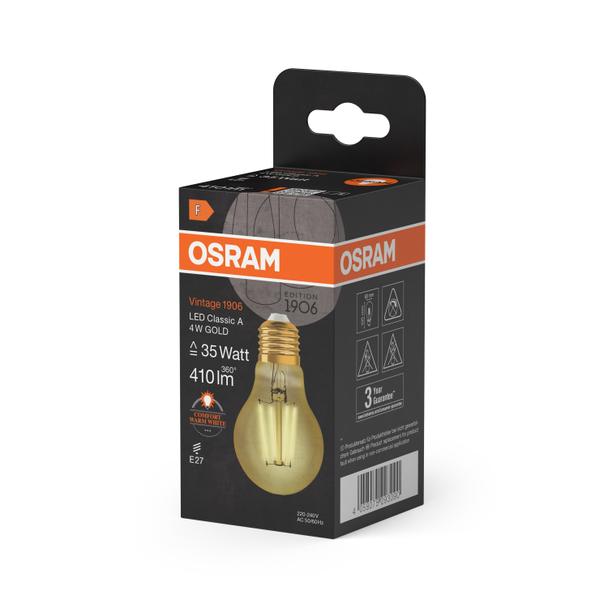 Lampa LED Vintage 1906 CL A Filament szkło przezroczyste GOLD 35 non-dim 4W 824 E27