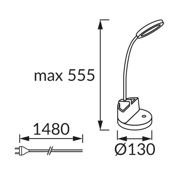 Lampka biurkowa z pojemnikiem biała LED 8W 03823 IDEUS