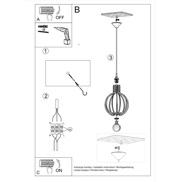 Sollux Lampa wisząca ARANCIA naturalne drewno SL.0391