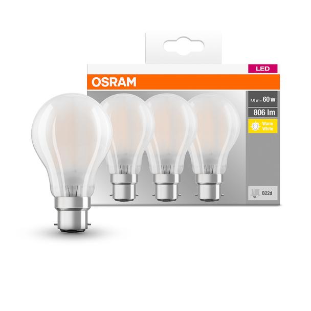 Lampa LED BASE Classic A60 6,5W/827 230V szkło matowe B22D FS3 OSRAM