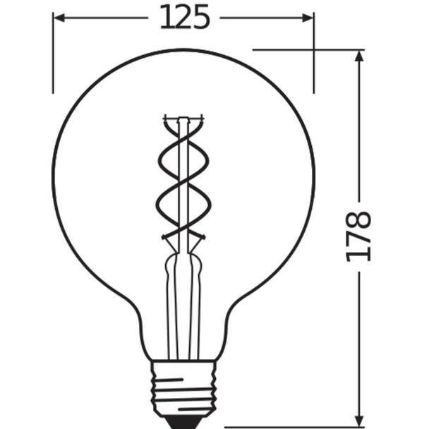 Lampa LED Vintage 1906 CL GLOBE125 Filament szkło przezroczyste GOLD 27 non-dim 5W 820 E27