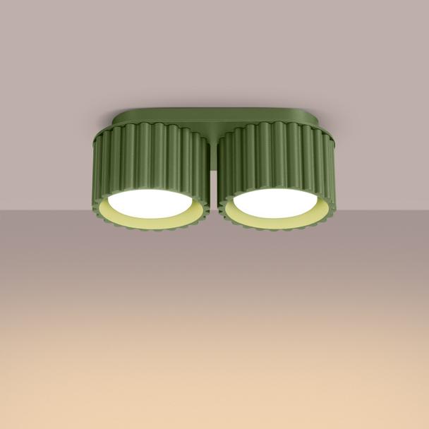 SOLLUX Plafon AURA 2 zielony oliwkowy Gx53 ; SL.1798