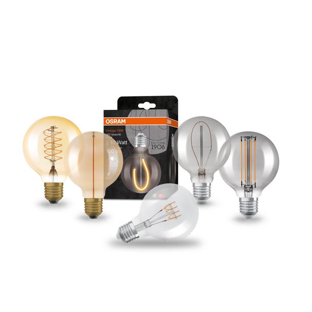 Lampa LED Vintage 1906 GOLD 125 dim 4,8W/822 szkło przezroczyste E27