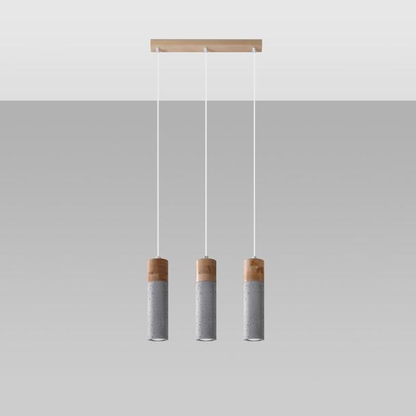 Sollux Lampa wisząca ZANE 3 szara SL.0967