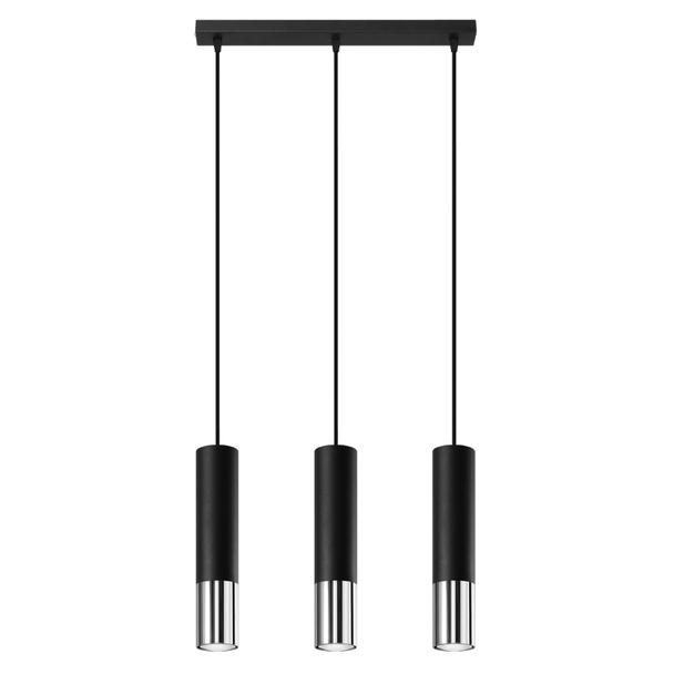 Sollux Lampa wisząca LOOPEZ 3L czarny/chrom