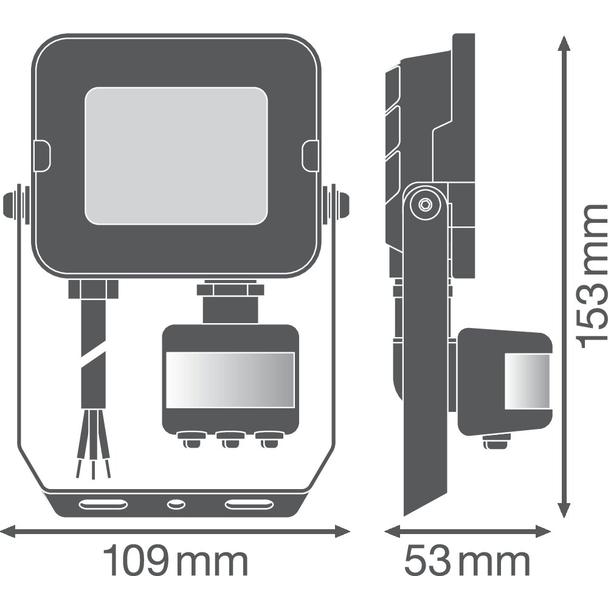 Naświetlacz FLOOD COMPACT SENSOR V 10W 830 SYM 100 black