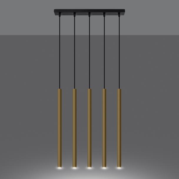 Sollux Lampa Wisząca PASTELO 5L złoty połysk SL.1198