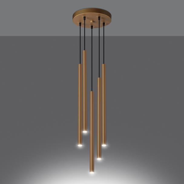 Sollux Lampa wisząca PASTELO 5P złota SL.1174