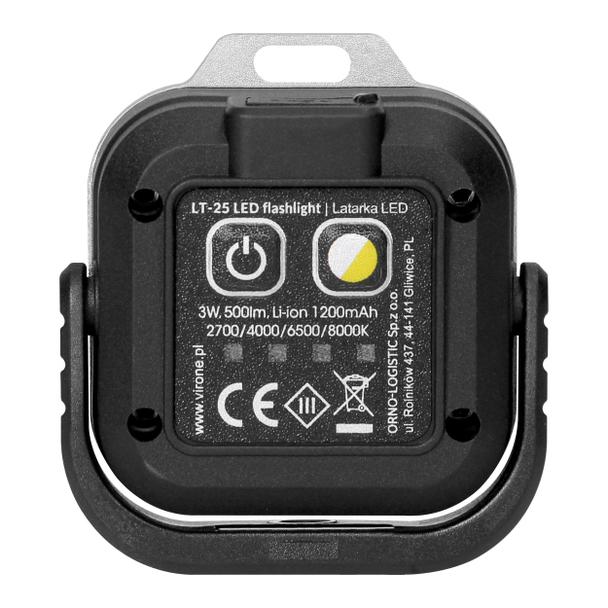 Mini latarka LED COB, 500lm, 1200mAh, CCT LT-25 ORNO