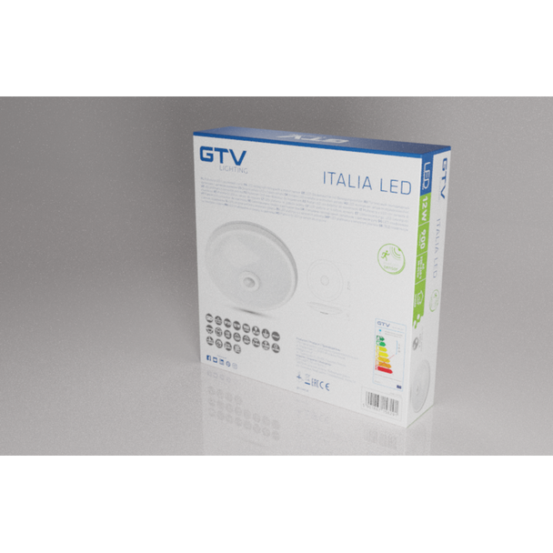 Plafoniera ITALIA LED z czujnikiem ruchu 12W 900lm IP20 AC220-240V 50/60Hz 360 4000K GTV OS-ITL12W-LED GTV Poland