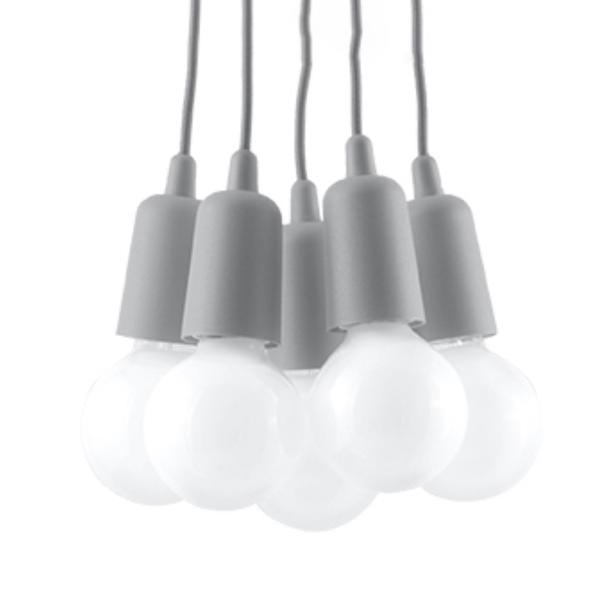 Sollux Lampa wisząca DIEGO 5 szara SL.0577