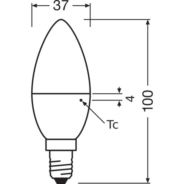 Żarówka LED x2 B37 Świeczka E14 4.9W = 40W 470lm 4000K Neutralna 200° VALUE CLASSIC Osram
