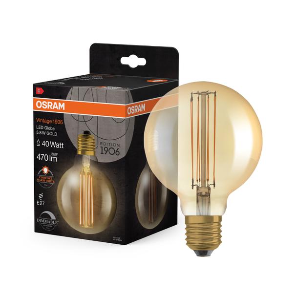 Lampa LED Vintage 1906 GOLD95 dim 5,8W/822 szkło przezroczyste E27