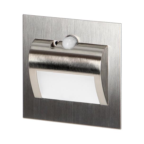 DRACO LED NEW 1,5W, oprawa schodowa podtynkowa, 12VDC, 30lm, 6000K, satyna, czujnik ruchu i zmierzch AD-OS-6164LR6/N ORNO