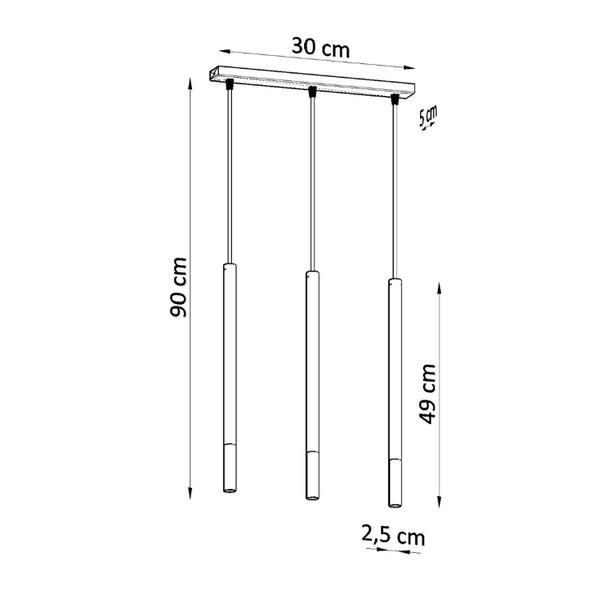 Lampa wisząca MOZAICA 3L czarny/miedź