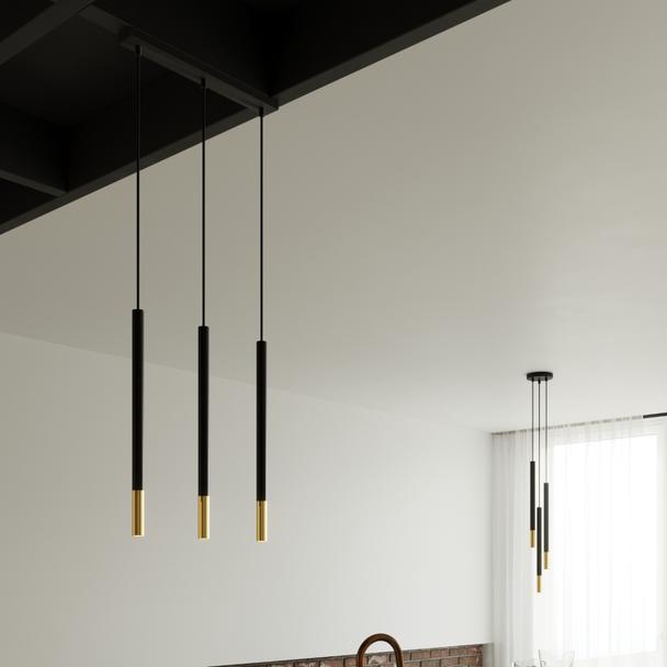 Sollux Lampa wisząca MOZAICA 3P czarny/złoto SL.0893