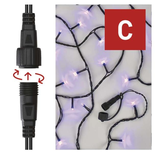 Lampki choinkowe łączone Standard 100 LED 10m fioletowy IP44 timer D1AF01 EMOS