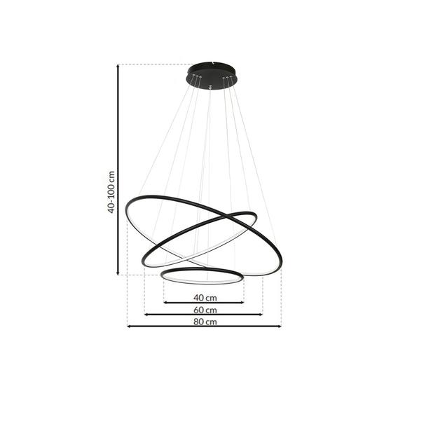 lampa wisząca LED Orion Black 99W 6930lm 3000K ML509 Milagro