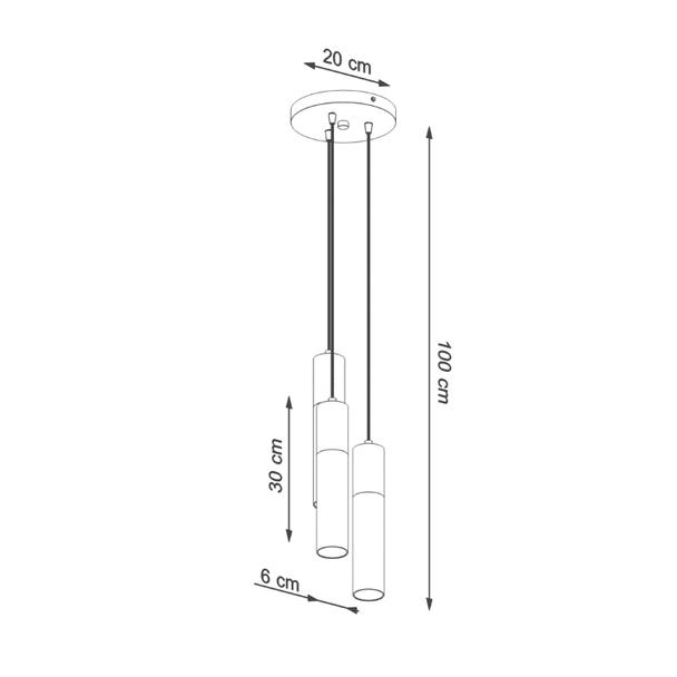 Sollux Lampa wisząca PABLO 3P czarna SL.1014