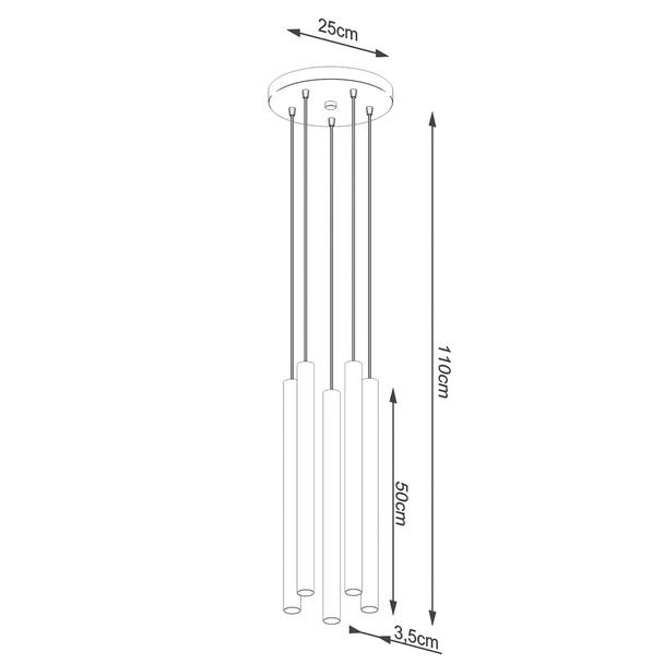Sollux Lampa wisząca PASTELO 5P drewno SL.1270