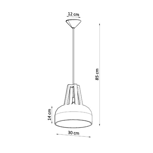 Sollux Lampa wisząca CASCO czarna/naturalne drewno SL.0390