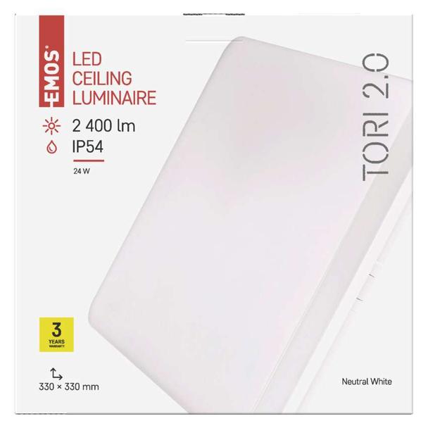 Oprawa LED kwadratowa Tori 24W IP54 neutralna biel ZM4324 EMOS