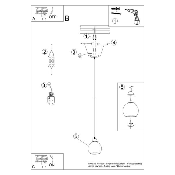 Sollux Lampa wisząca ALINO 1 czarna SL.1141