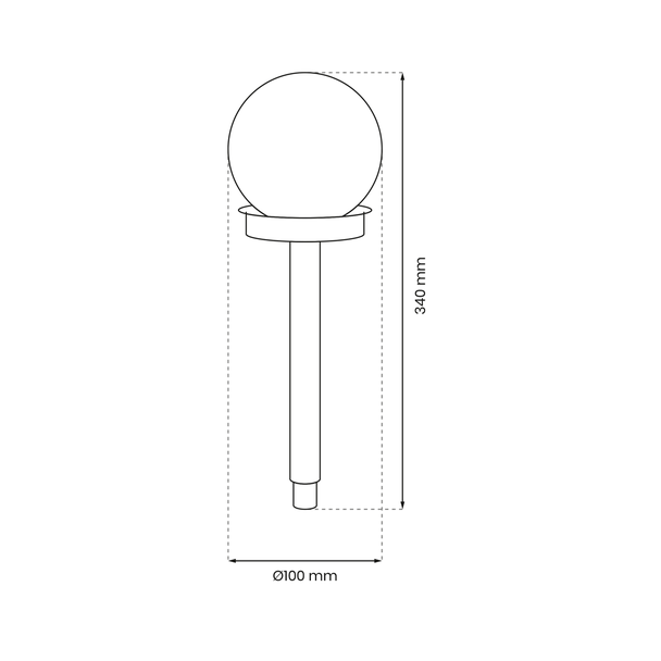 Lampa kula solarna ogrodowa wbijana LED 34cm EKO4826 Milagro
