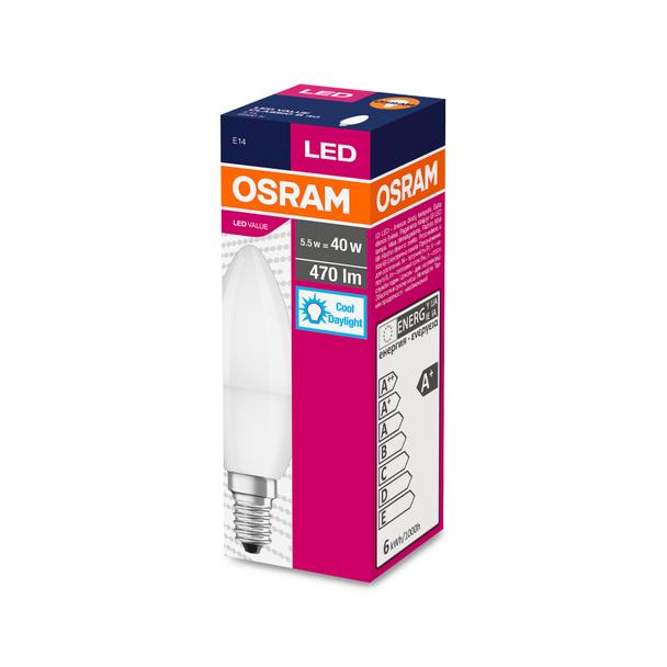 Lampa LED VALUE Classic B40 non-dim plastik 4,9W 865 E14