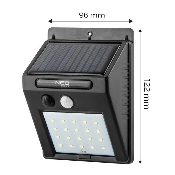 Lampa solarna ścienna 20 SMD LED 250 lm NEO GTX 99-055 GTX Poland