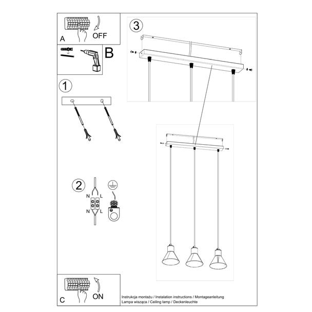 Sollux Lampa wisząca TAZILA 3 biała [ES111] SL.0988