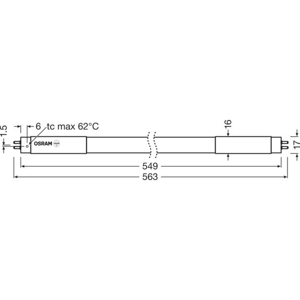 Tuba LED T5 HE 14 600mm 7W 865 HF