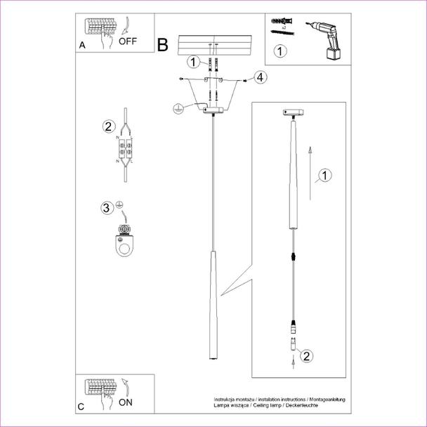 Sollux Lampa wisząca BLISS 1 czarna SL.1462