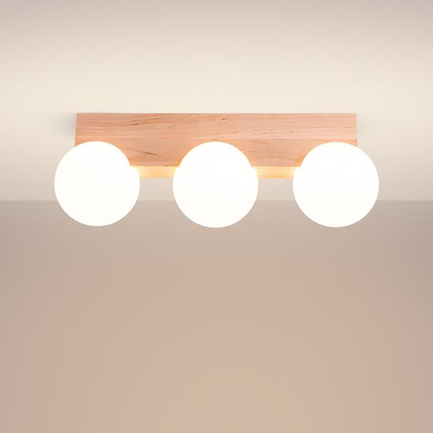 Sollux Plafon BULBO 3 naturalne drewno