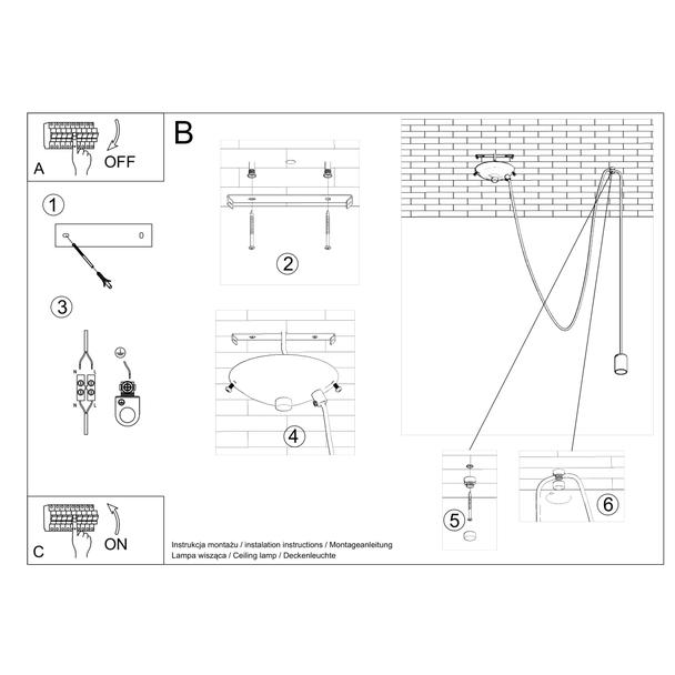 Sollux Lampa wisząca EDISON 1 LONG czarny SL.0369