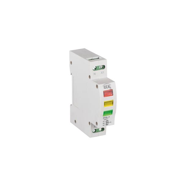 Wskaźnik napiecia Lampka modułowa LED 3-fazowa 3P czerwona żółta zielona KLI-RGY IDEAL 32893 KANLUX