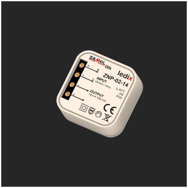 Zasilacz LED dopuszkowy 14V DC 2W ZNP-02-14 LDX10000027 LDX10000027-WPL ZAMEL