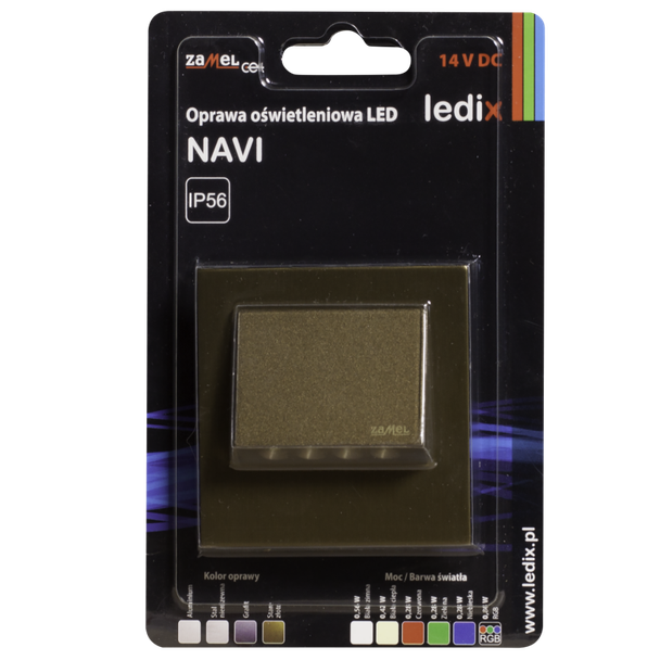 OPRAWA LED NAVI Z RAMKĄ PT 14V DC ZLO BIAŁA CIEPŁA TYP: 11-211-42 LED11121142 LED11121142-WPL ZAMEL