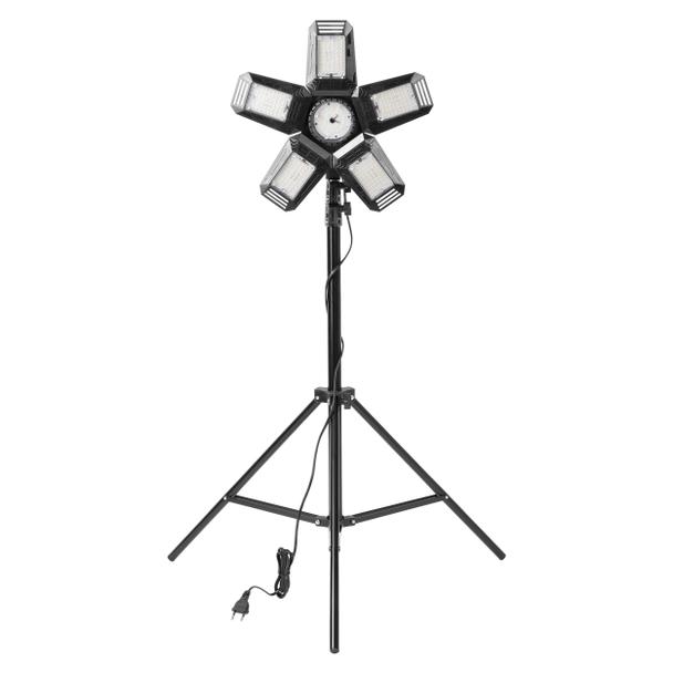 RIGEL LED zestaw: lampa warsztatowa składana 5-skrzydłowa 55W + statyw + adapter AD-NL-6516 ORNO