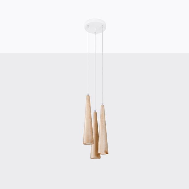 Sollux Lampa wisząca SULA 3P naturalne drewno SL.1101
