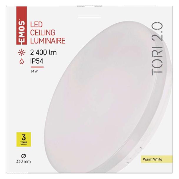 Oprawa LED okrągła Tori 24W IP54 ciepła biel ZM4122 EMOS
