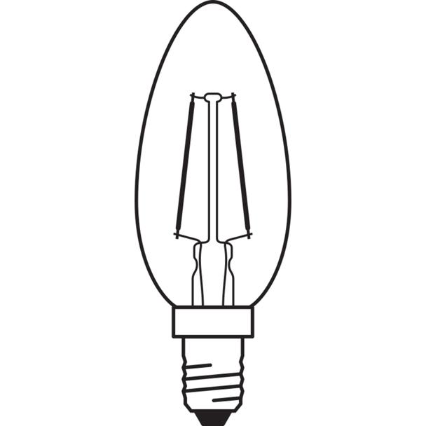 Lampa LED Vintage 1906 CL BW Filament szkło przezroczyste GOLD 22 non-dim 2,5W 824 E14