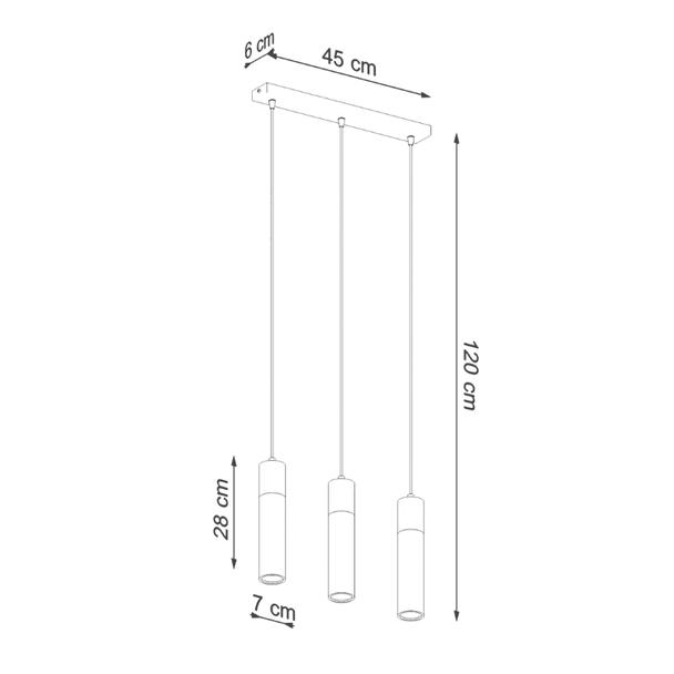 Sollux Lampa wisząca ZANE 3 szara SL.0967