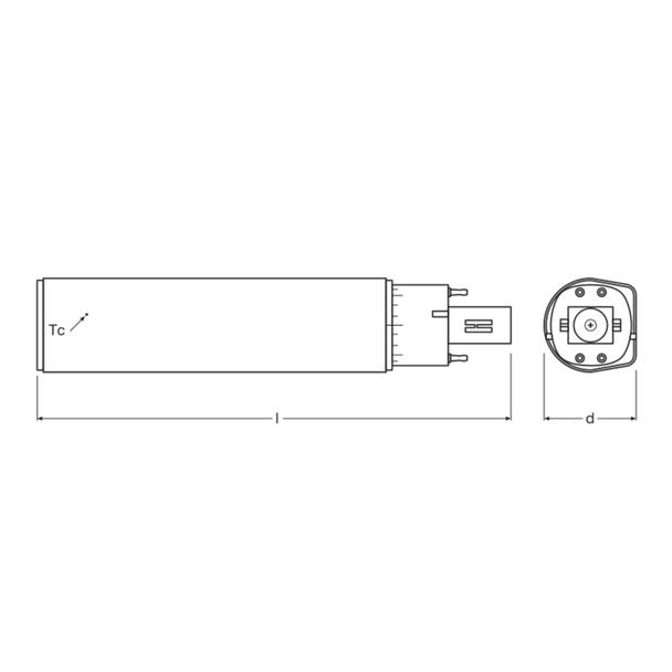 Lampa DULUX D E LED FR 26 ECG, AC mains 10W 830 G24q-3