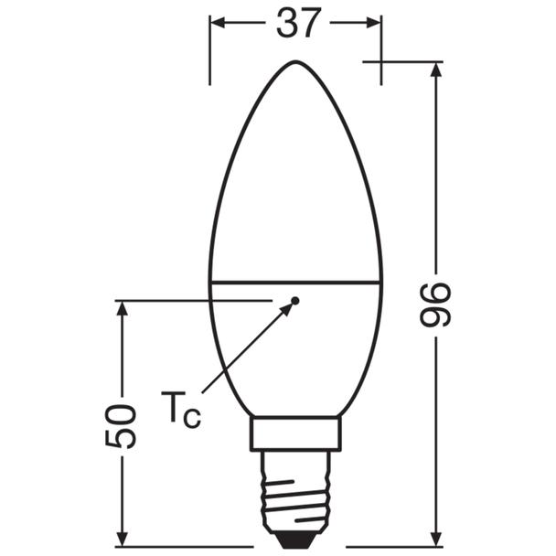 Żarówka LED x3 B37 Świeczka E14 4.9W = 40W 470lm 4000K Neutralna 180° BASE Osram