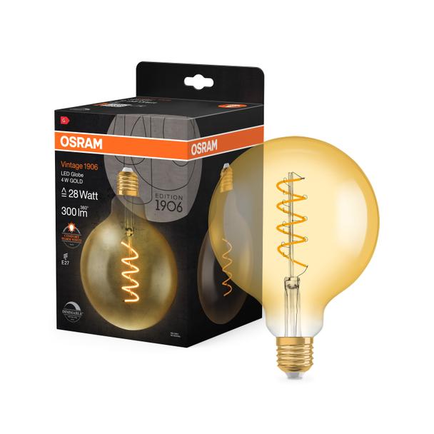 Lampa LED Vintage 1906 dim CL GLOBE125 Filament szkło przezroczyste GOLD 25 dim 4,5W 820 E27