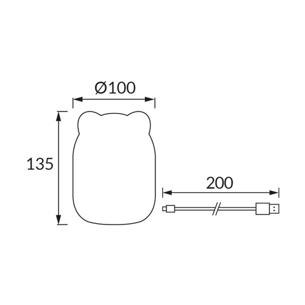 Lampka nocna dziecięca stołowa LED BOBO 1,5W 04840 IDEUS