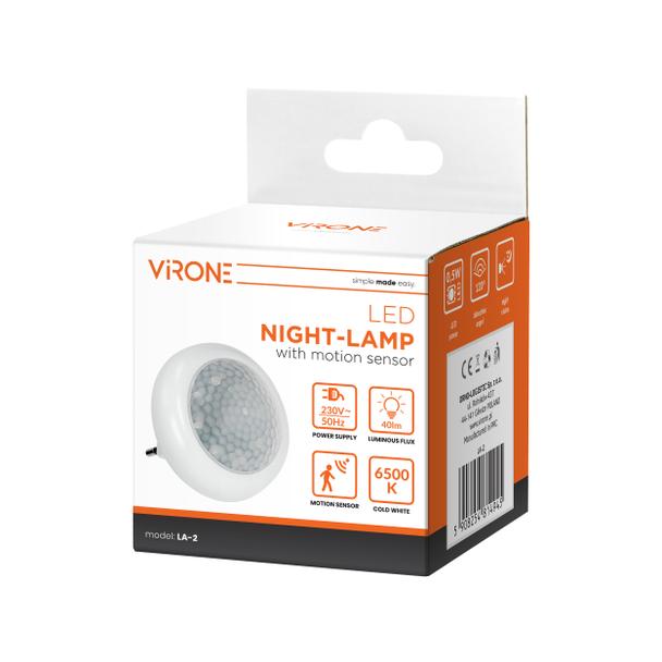 Lampka nocna LED z czujnikiem ruchu 120 stopni 8xLED biała LA-2 ORNO