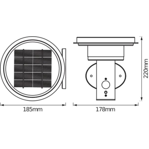 ENDURA STYLE SOL WALL2CIRCLE6WBK LEDV Oprawa zewnętrzna